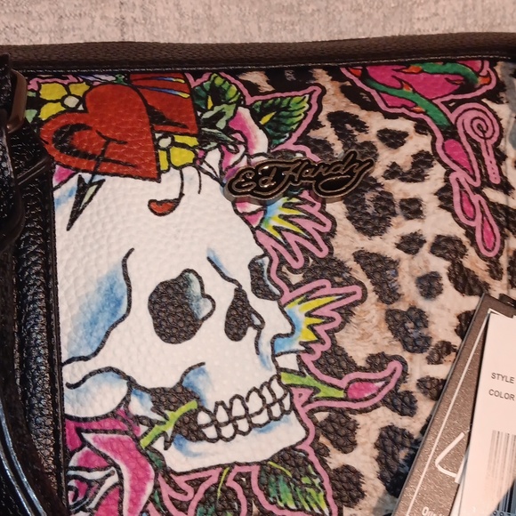 Ed Hardy Cheetah Print Satchel Bag - Picture 3 of 8